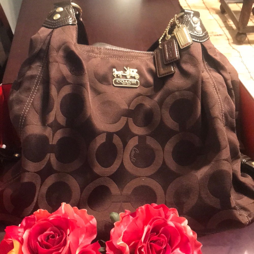 Brown shoulder Coach bag